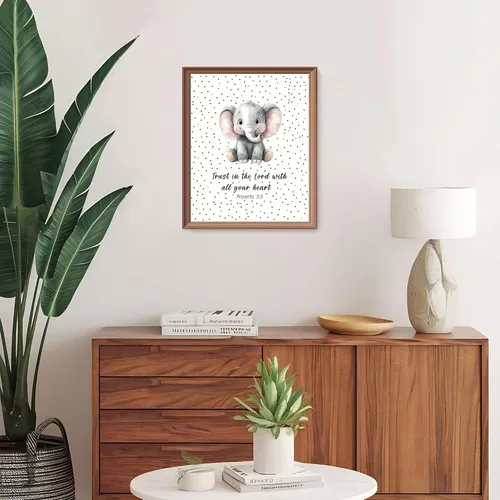 Miniatura 5 de LARTSFRO Decoración de pared de la Biblia de animales para niños, elefantes, leones, jirafas, cebras, decoración bohemia para guardería, dormitorio