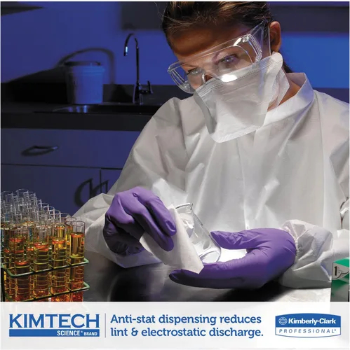 Miniatura 5 de Kimtech 34120 KIMWIPES Limpiaparabrisas delicados, 1 capa, 4 2/5 x 8 2/5, 280/caja, 30 cajas/cartón