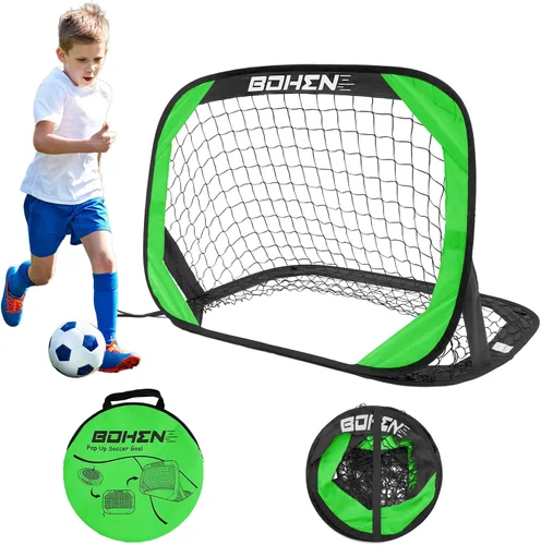 Miniatura 8 de BOHEN Porterías de fútbol desplegables para niños, red de fútbol portátil plegable para exteriores, interiores, patio trasero y playa