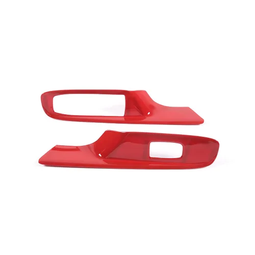 Miniatura 12 de Cubierta para interruptor de elevación de ventana compatible con Chevrolet Corvette C8 2020-2023, accesorios C8 (patrón de fibra de carbono)