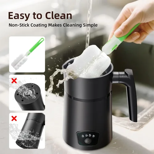 Miniatura 6 de Espumador de Leche, Vaporizador Eléctrico 4 en 1, Fabricante de Espuma Caliente y Fría, Espumado Rápido en 1 Minuto, Calentador de Leche de 11.8