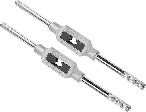 Mango de llave de grifo, ajuste M3-M12 W1/8-1/2 tamaño de grifos, aleación de zinc y acero al carbono, herramienta de mano de roscado ajustable -