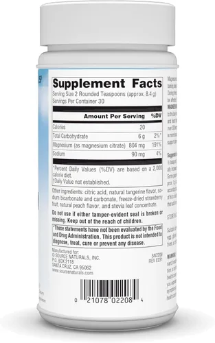 Miniatura 2 de Source Naturals Serene Science - Sereno de magnesio, cuerpo pacífico*, sabor a mandarina, 9 onzas en polvo