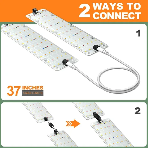 Miniatura 3 de Luces de cultivo DOMMIA, luces de cultivo enlazables de 40W para plantas de interior de espectro completo, temporizador de 6/12/16h, luces