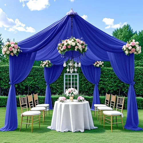 Miniatura 21 de Cortinas de techo verdes para cortinas de boda para techo, tela drapeada, 2 paneles de 5 x 20 pies, cortinas de tela para cortinas de arco de boda