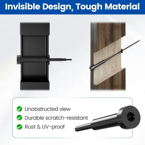 Miniatura 4 de [Patente] Muzata Paquete de 20 barandillas de cable invisible de 1/8 pulgadas, 10 pares de tensores y terminales para postes de metal de madera de 2