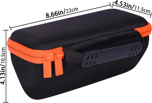 Miniatura 6 de co2CREA Funda rígida compatible con altavoz GPS Bushnell Golf Wingman View Estuche negro + cremallera naranja