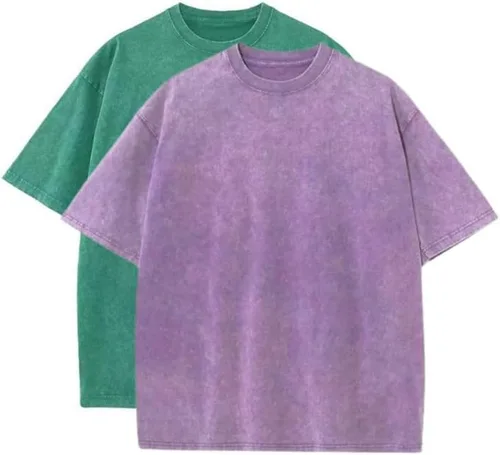 23 piezas de camisetas de gran tamaño de algodón lavado vintage camiseta suelta manga corta casual colores sólidos camisetas para hombres y mujeres