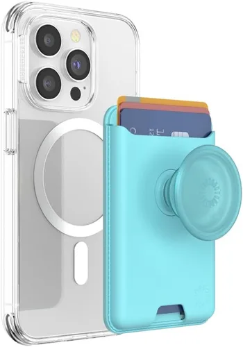 Miniatura 19 de Cartera para teléfono PopSockets con soporte expandible, tarjetero para teléfono - Nubes rosas Rosa (Pink Clouds)