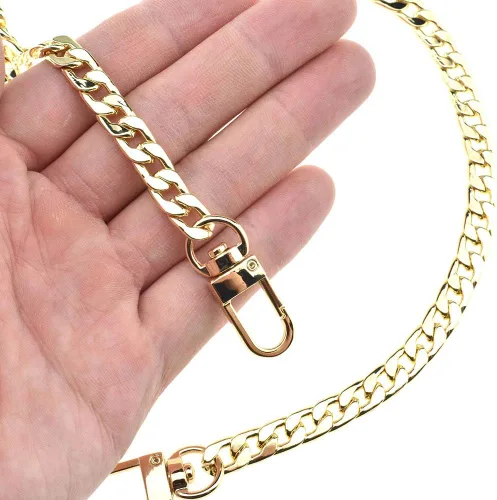 Miniatura 27 de HAHIYO Mini Pochette - Correa de cadena fina y ancha de 0.276 in para LV de 7.9 pulgadas de largo, 7.9 pulgadas de grosor, 0.102 in, oro amarillo
