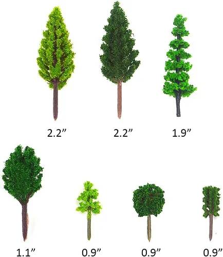 Miniatura 2 de 70pcs Mini modelo árboles tren paisaje mixto miniatura árboles artificial Wargame falso árbol ferrocarril paisaje diorama suministros paisaje