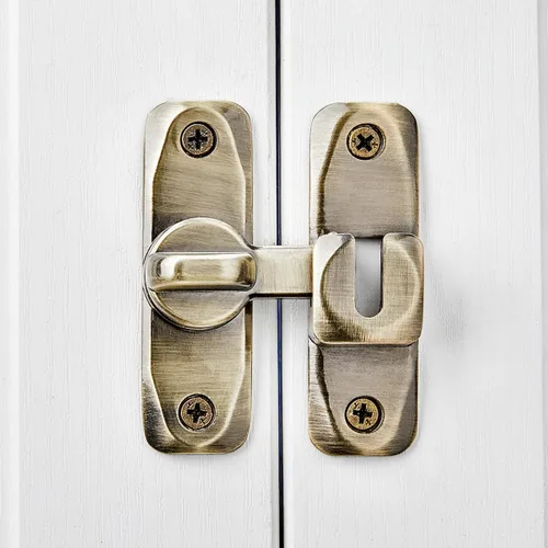 Miniatura 4 de INIRET Pestillos para puerta de granero, cerradura de puerta de 90/180 grados en bronce, pestillo de puerta de ángulo recto de aleación de zinc