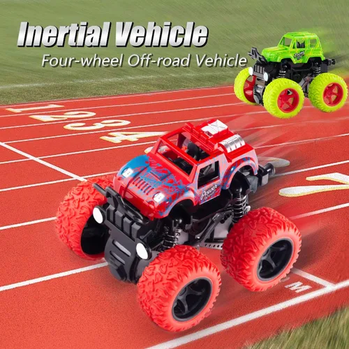 Miniatura 6 de Lonandy - Juguetes de Monster Truck para niños - Autos de inercia de empuje y marcha juguetes de acrobacias para niños pequeños de 3 a 8 años