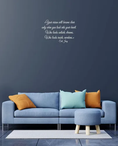 Miniatura 5 de Wall Decals Quote Carl Jung Home Interior Design Art Murals Bedroom Vinyl Stickers Living Room Decor KT146 (22 in x 32 in, lime green)