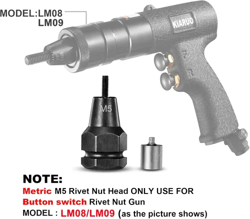 Miniatura 2 de M5 Pistola de tuerca de remache autoblocante (1 unidad) para usar con pistola de tuerca de remache LM08/LM09