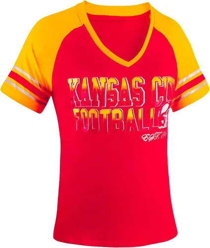 Miniatura 3 de Camisetas raglán Athletic City para mujeres fanáticos del fútbol - Azul marino y blanco