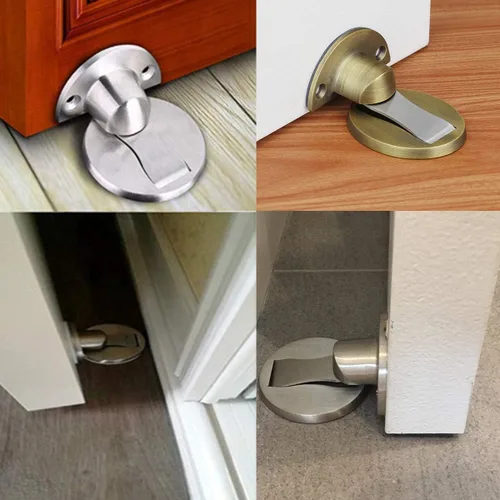 Miniatura 6 de Paquete de 2 topes magnéticos para puerta, tope de puerta de montaje en el suelo para la parte inferior de la puerta, soporte magnético de puerta