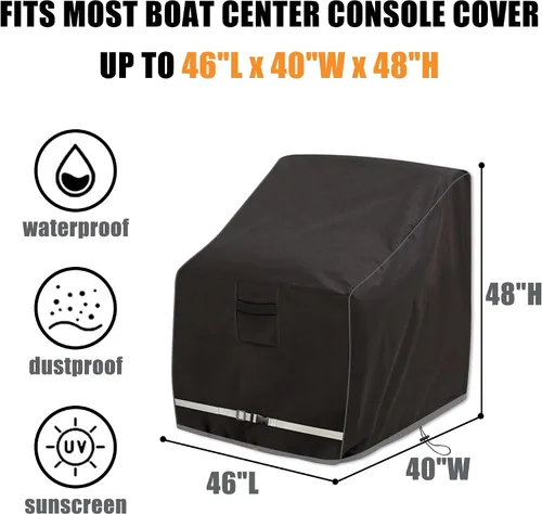 Miniatura 2 de Cubierta de consola central para barco, cubierta de consola marina impermeable 600D, cubierta de consola central de protección solar, protección