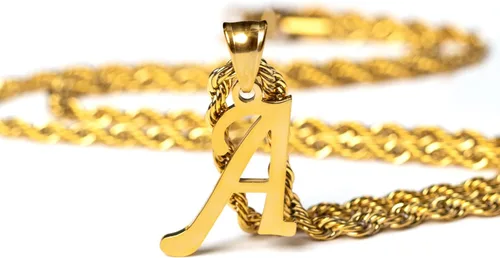 Miniatura 7 de Kalapure Colgante con inicial de oro de 14 quilates, collar con letra Alpahbet personalizado de la A a la Z, colgante con inicial, collares
