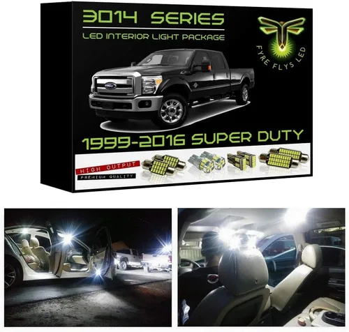 Luces interiores LED blancas para Ford F250 F350 1999-2016 Super Duty 14 piezas 6000K Super Bright Serie 3014 SMD Kit de paquete y herramienta de
