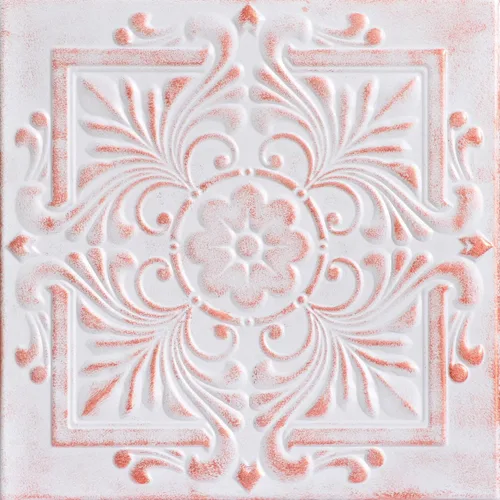 À LA MAISON CEILINGS R14 - Azulejo victoriano de espuma para techo (128 pies cuadrados/caja), paquete de 48, cobre lavado blanco