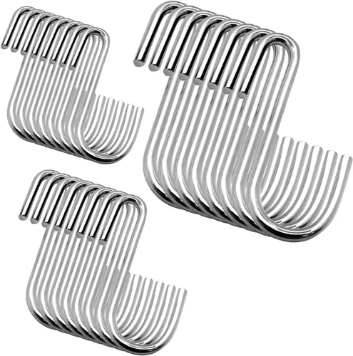 Miniatura 12 de YourGift Paquete de 6 ganchos en S extralargos y resistentes de 10 pulgadas para plantas colgantes, armario, flores, canastas, jardín, patio, Negro
