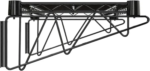 Miniatura 5 de Estante de montaje en pared de alambre epoxi negro de 14" x 24