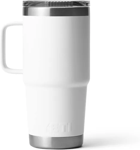 Miniatura 3 de YETI - Vaso de viaje Rambler de 20 onzas, de acero inoxidable, aislada al vacío con tapa fuerte Stronghold Blanco