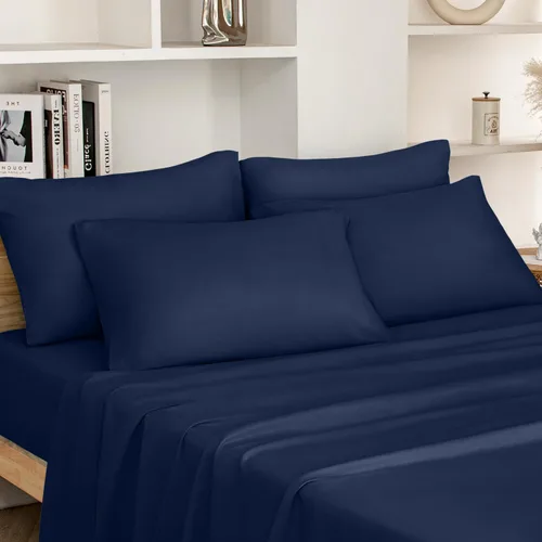 Miniatura 7 de HOMEIDEAS Sábanas de cama tamaño King – Juego de 6 piezas (dorado) – Sábanas de microfibra cepillada extra suave 1800, bolsillo profundo, sin