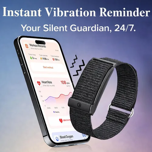 Miniatura 7 de Pulsera inteligente, rastreador de salud y fitness, monitor de corazón 24/7 y rastreador de sueño, pulsera multideporte con aplicación gratuita Negro
