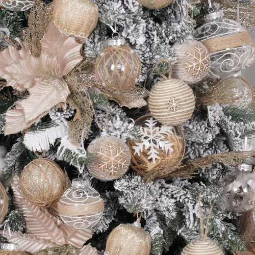 Miniatura 2 de XmasExp - Juego de adornos de bolas de Navidad para granja, adornos rústicos inastillables para árbol de Navidad, 12 unidades, 2.76 pulgadas