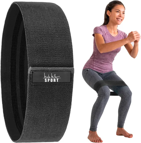 Nicole Miller - Banda de resistencia para glúteos y cadera para mujer, banda deportiva de fitness para sentadillas, glúteos, entrenamiento de
