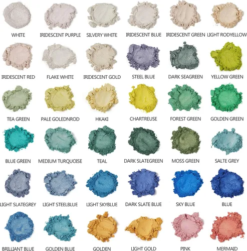 Miniatura 2 de Smalltongue Polvo de mica para resina epoxi, 72 colores, botellas de 0.35 oz (10g) con purpurina de mica, pigmento de mica para brillo de labios