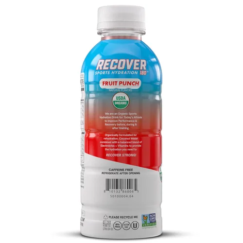 Miniatura 7 de RECOVER 180 Bebida de hidratación deportiva orgánica, sin azúcar añadido, bebida deportiva de 20 calorías, sabores orgánicos con vitaminas