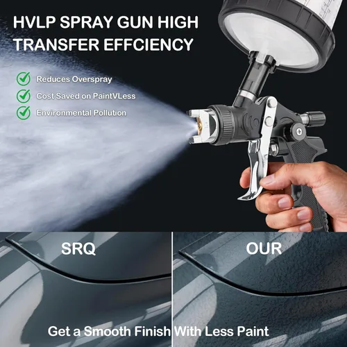 Miniatura 3 de El kit de pistola de pulverización de aire HVLP incluye 10 vasos de pintura desechables de 22.0 fl oz con boquillas de 1.4/1.7/0.079 in. La pistola