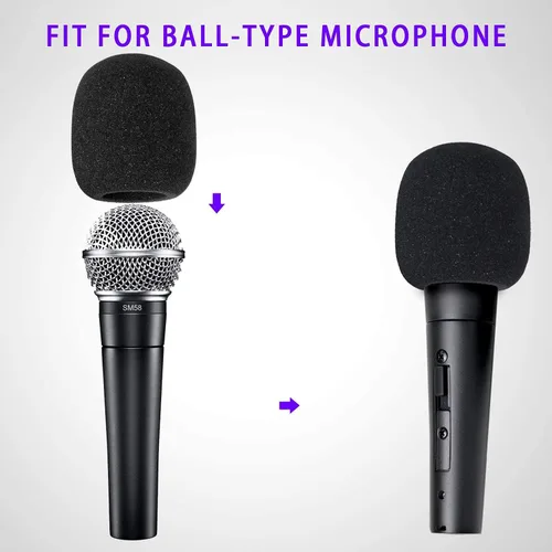 Miniatura 4 de Parabrisas de micrófono de mano de 6 piezas, filtro de micrófono pop para micrófono de estudio, micrófono de mano Bluetooth y micrófono de mano
