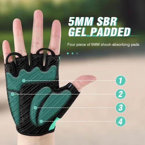 Miniatura 2 de Guantes de ciclismo para hombres y mujeres con almohadilla antideslizante que absorbe los golpes, peso ligero, ajuste agradable, guantes