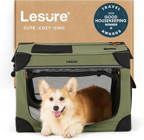 Miniatura 14 de Lesure Shown on TODAY Show Jaula Suave Plegable para Perros - Jaula de Viaje Portátil de 30 Pulgadas para Perros Medianos Interior y Exterior
