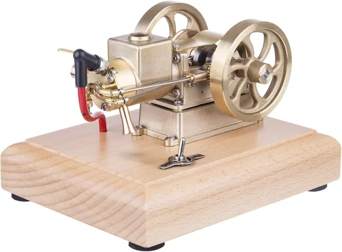 Kit de modelo de motor de combustión interna realista, motor micro horizontal, kit de gasolina refrigerada por agua de velocidad ajustable de metal,