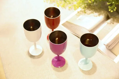 Miniatura 5 de AMZUShome Copas de vino de acero inoxidable (paquete de 2). Vaso de vino de doble pared aislado al vacío con tapa y pajita. Amistad, Navidad, Negro