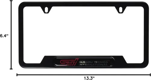 Miniatura 2 de Subaru STi Logo Marco de matrícula negro mate - SOA342L126 - OEM original