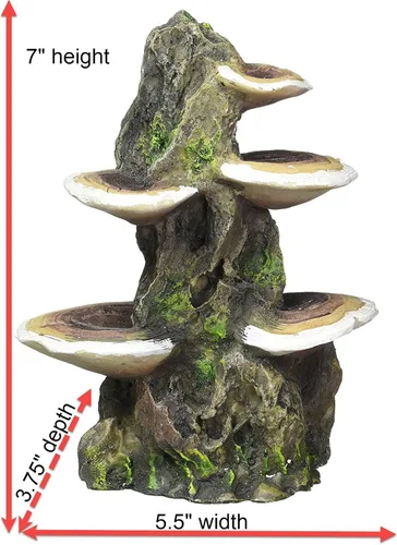 Miniatura 3 de Penn-Plax Deco-Réplicas - Tronco de árbol con estante para decoración de acuario de hongos, seguro para peceras de agua dulce y salada