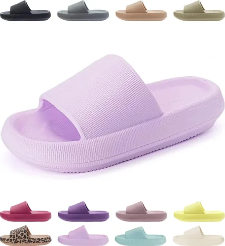 gardma Pantuflas acolchadas para mujeres y hombres Pantuflas unisex genuinas Suela gruesa acolchada extremadamente cómoda Sandalias para mujer,