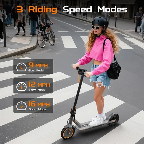 Miniatura 2 de NAVIC Scooter eléctrico para adultos, scooter plegable E con motor potente de 350 W/500 W/750 W, neumáticos sólidos de 8.5 pulgadas/10 pulgadas/14