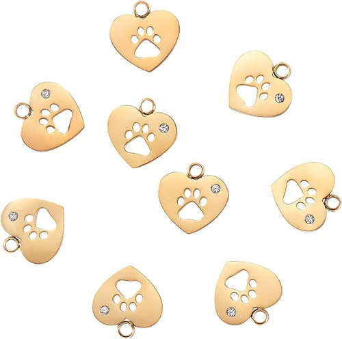 Miniatura 16 de LiQunSweet 10 dijes dorados para taza de café para hacer joyas, amantes de la oferta, manualidades, collares, llaveros