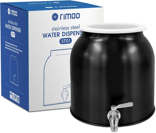 Cántaro de Agua de Acero Inoxidable de 2.5 Galones, Dispensador de Agua de Encimera para Botella de 3-5 Galones, Dispensador de Bebidas con Botella