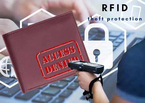 Miniatura 10 de Bullz RFID bloqueo de señal de protección contra robo de cuero grande grueso de seguridad para hombre cartera, Negro