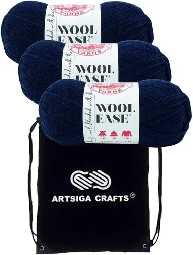 Miniatura 38 de Lion Brand Wool Ease Canyon Sunset 620-003 (3-Skeins - Mismo Lote de Tinta) Estambre Medio #4 Acrílico, Hilo de Lana para Crochet y Tejido con Bolsa