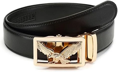 Miniatura 2 de Volanic Cinturón de cuero con trinquete para hombre con hebilla automática