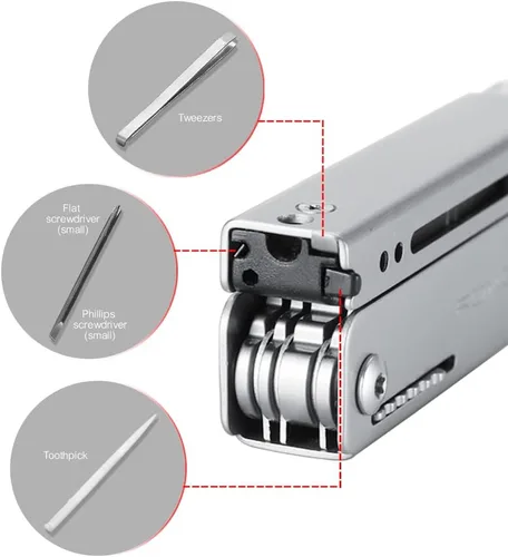 Miniatura 6 de ROXON M3 13 en 1 Multiherramienta EDC Cuchillo Y Tijeras con Palillo y Pinza Práctica Pequeña y Exquisita Multiherramienta